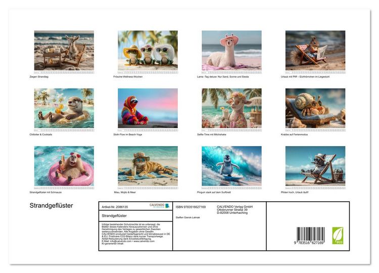 Produktbild: Strandgefl&uuml;ster (Wandkalender 2026 DIN A3 quer), CALVENDO Monatskalender