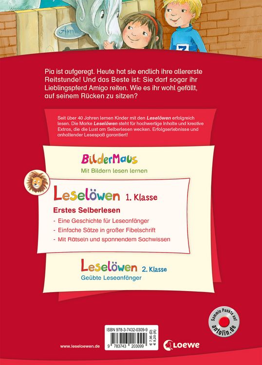 Produktbild: Lesel&ouml;wen 1. Klasse - Die beste erste Reitstunde
