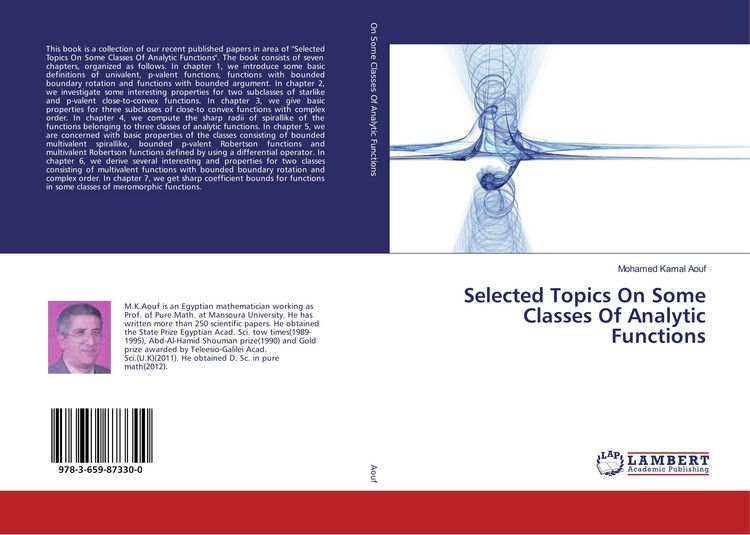Produktbild: Selected Topics On Some Classes Of Analytic Functions