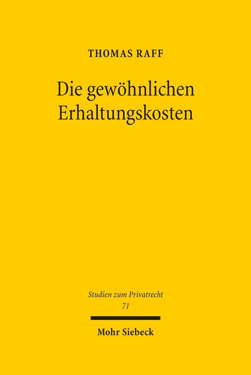 Produktbild: Die gew&ouml;hnlichen Erhaltungskosten