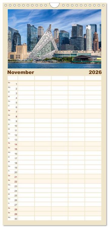 Produktbild: Familienplaner 2026 - NEW YORK CITY Urbane Magie mit 5 Spalten (Wandkalender, 21 x 45 cm) CALVENDO