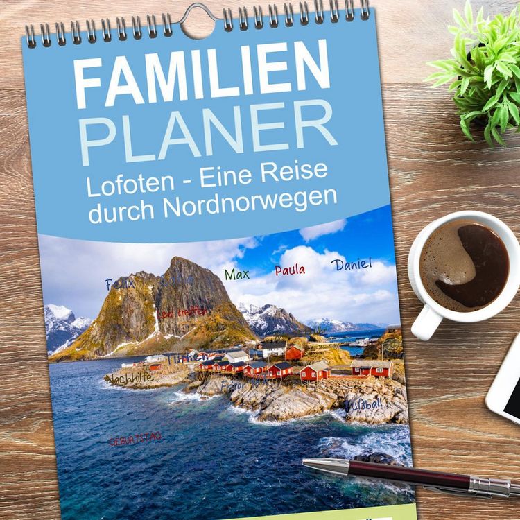 Produktbild: Familienplaner 2026 - Lofoten - Eine Reise durch Nordnorwegen mit 5 Spalten (Wandkalender, 21 x 45 cm) CALVENDO