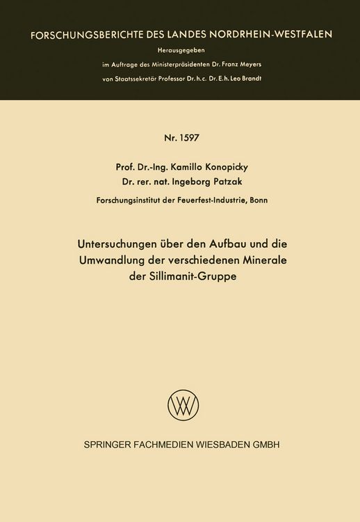 Produktbild: Untersuchungen &uuml;ber den Aufbau und die Umwandlung der verschiedenen Minerale der Sillimanit-Gruppe