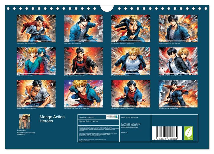 Produktbild: Manga Action Heroes (Wandkalender 2026 DIN A4 quer), CALVENDO Monatskalender