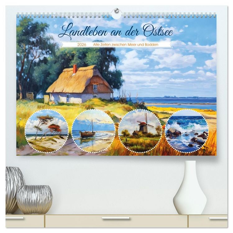 Produktbild: Landleben an der Ostsee - Alte Zeiten zwischen Meer und Bodden (hochwertiger Premium Wandkalender 2026 DIN A2 quer), Kunstdruck in Hochglanz