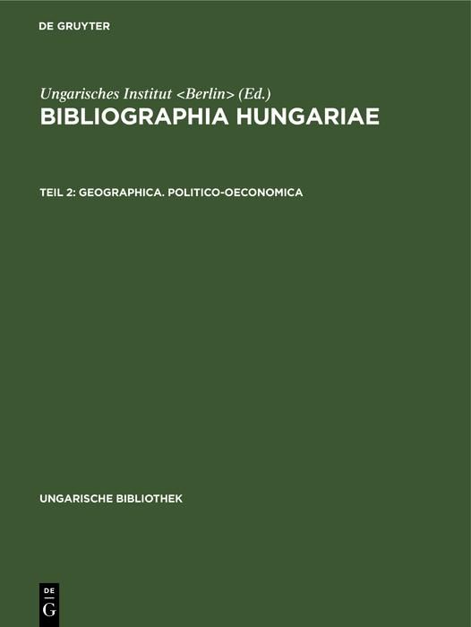 Produktbild: Geographica. Politico-oeconomica