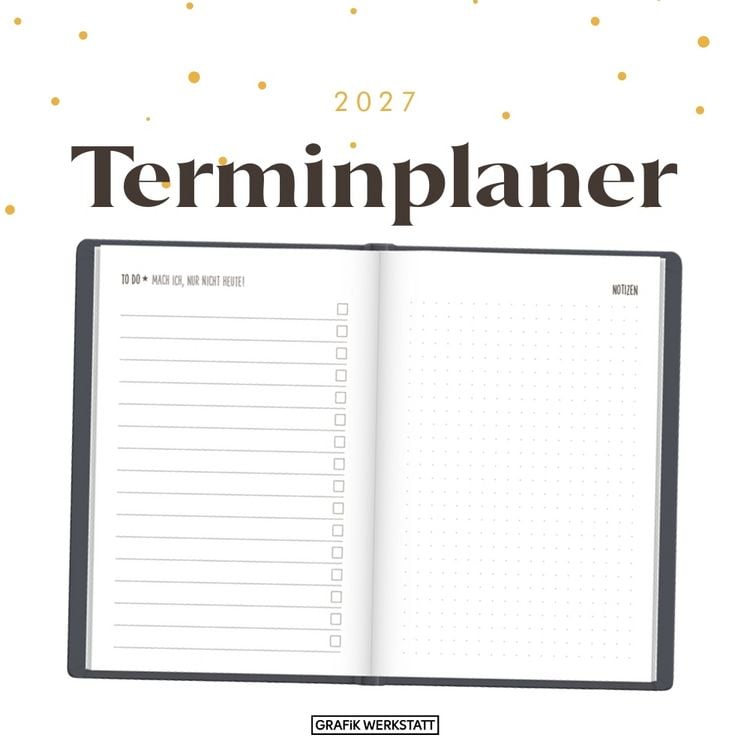 Produktbild: Terminplaner Lederlook 2027 Schwarz