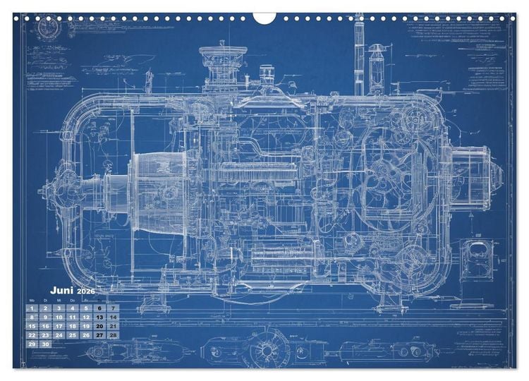 Produktbild: Steampunk - Blaupausen (Wandkalender 2026 DIN A3 quer), CALVENDO Monatskalender