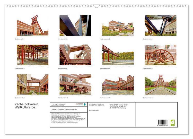 Produktbild: Zeche Zollverein. Weltkulturerbe. (Wandkalender 2026 DIN A2 quer), CALVENDO Monatskalender