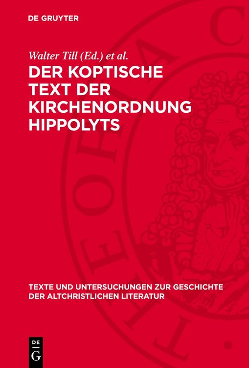 Produktbild: Der koptische Text der Kirchenordnung Hippolyts