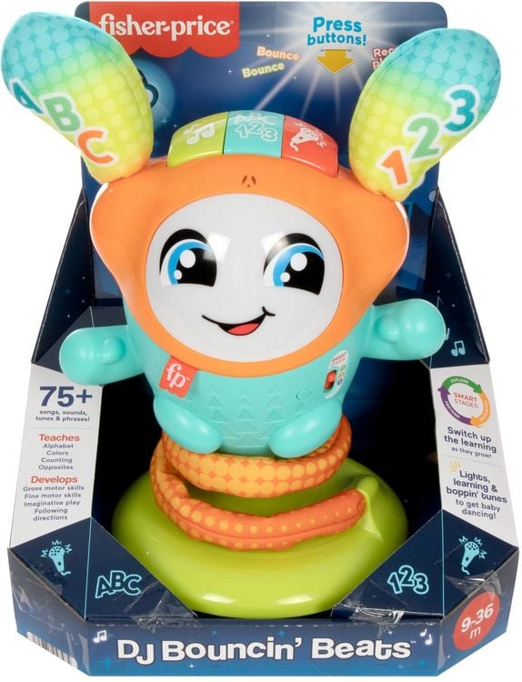 Produktbild: Fisher-Price DJ Hüpfi Lernspielzeug für Kleinkinder, Musik & Geräusche