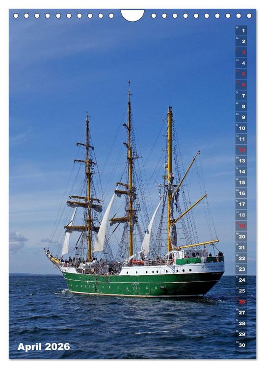 Produktbild: Segelromantik - Gro&szlig;segler auf der Ostsee (Wandkalender 2026 DIN A4 hoch), CALVENDO Monatskalender