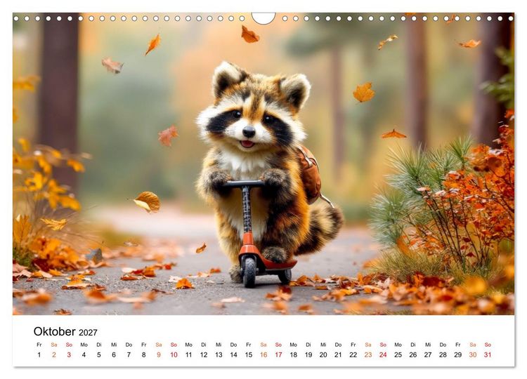 Produktbild: Waschb&auml;ren - Klein. Knuddelig. Herzerw&auml;rmend. (Wandkalender 2027 DIN A3 quer), CALVENDO Monatskalender