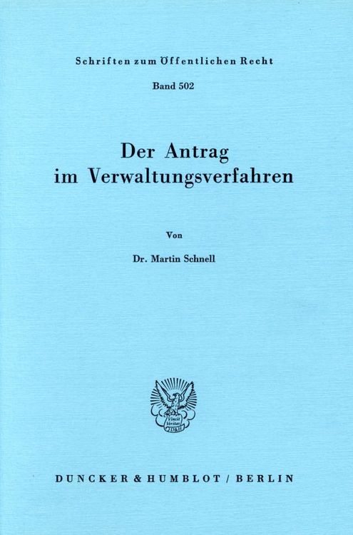 Produktbild: Der Antrag im Verwaltungsverfahren.