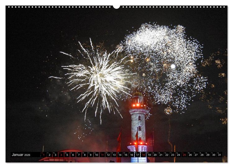 Produktbild: Warnem&uuml;nde und Rostock, Perlen an der Ostsee (Wandkalender 2026 DIN A2 quer), CALVENDO Monatskalender
