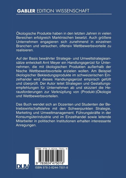 Produktbild: Produktbezogene &ouml;kologische Wettbewerbsstrategien