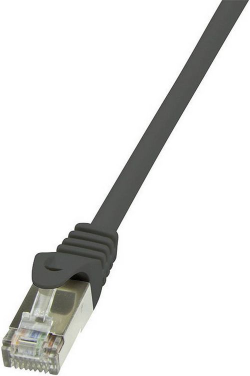 Produktbild: LogiLink CP2083S RJ45 Patchkabel CAT 6 F/UTP 7.50 m Schwarz mit Rastnasenschutz 1 St.