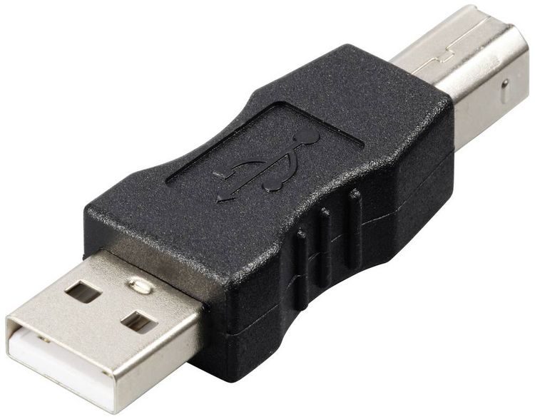 Produktbild: Renkforce USB 2.0 Adapter [1x USB 2.0 Stecker A - 1x USB 2.0 Stecker B] rf-usba-03 vergoldete Steckkontakte