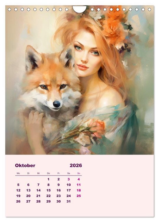 Produktbild: Elfen mit Krafttieren. Zauberhafte Lichtwesen (Wandkalender 2026 DIN A4 hoch), CALVENDO Monatskalender