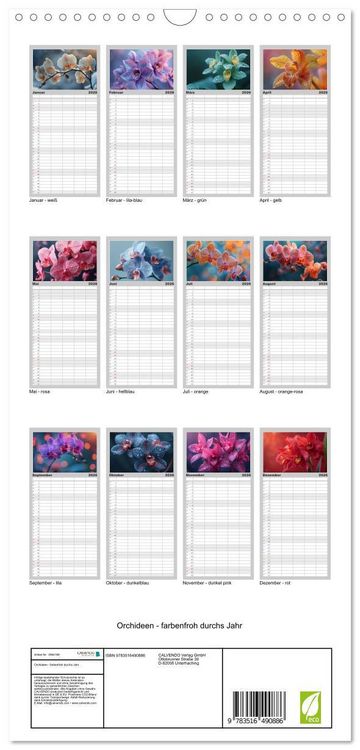 Produktbild: Familienplaner 2026 - Orchideen - farbenfroh durchs Jahr mit 5 Spalten (Wandkalender, 21 x 45 cm) CALVENDO