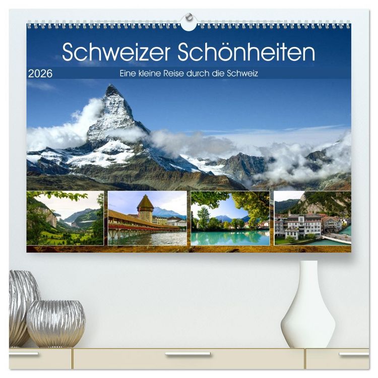 Produktbild: Schweizer Sch&ouml;nheiten (hochwertiger Premium Wandkalender 2026 DIN A2 quer), Kunstdruck in Hochglanz