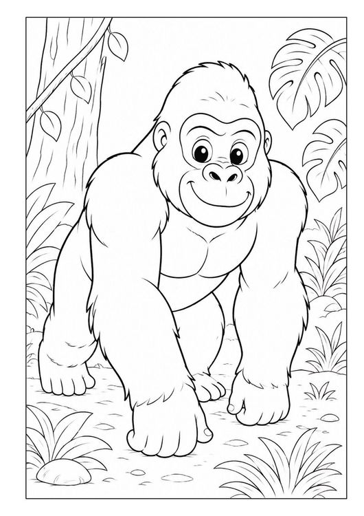 Produktbild: Dschungeltiere Malbuch f&uuml;r Kinder von 5&ndash;7 Jahren mit 50 sch&ouml;nen Ausmalbildern
