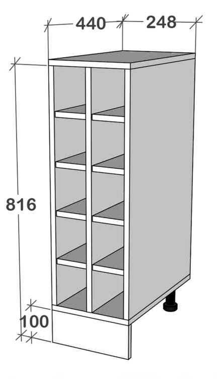 Produktbild: K&uuml;chenschrank Weinregal Unterschrank Esilo 25cm