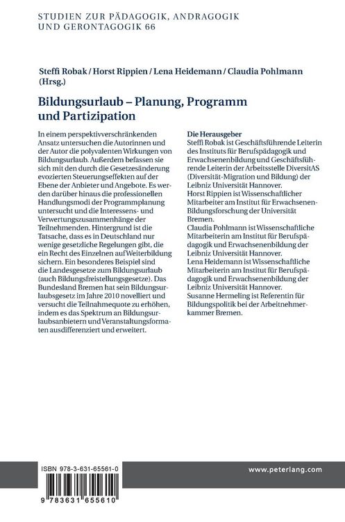 Produktbild: Bildungsurlaub &ndash; Planung, Programm und Partizipation