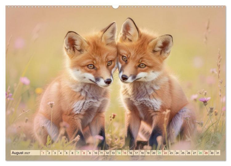 Produktbild: F&uuml;chse in Pastellfarben (Wandkalender 2027 DIN A2 quer), CALVENDO Monatskalender