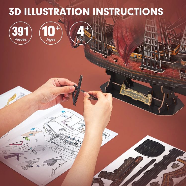 Produktbild: CUBICFUN - 3D Puzzle Queen Annes Revenge 391 Teile