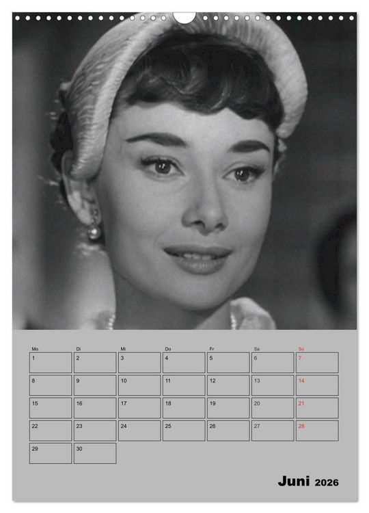Produktbild: Hollywood-Diva. Audrey Hepburn (Wandkalender 2026 DIN A3 hoch), CALVENDO Monatskalender