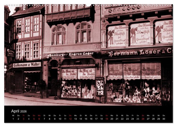 Produktbild: Hildesheimer Schaufenster um 1900 (hochwertiger Premium Wandkalender 2026 DIN A2 quer), Kunstdruck in Hochglanz