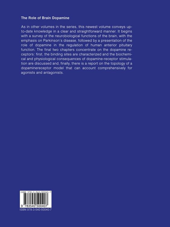 Produktbild: The Role of Brain Dopamine