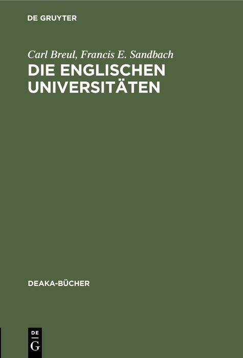 Produktbild: Die englischen Universit&auml;ten