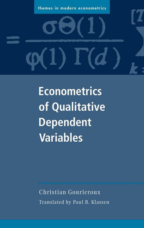 Produktbild: Econometrics of Qualitative Dependent Variables