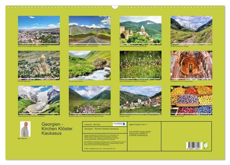 Produktbild: Georgien - Kirchen Kl&ouml;ster Kaukasus (Wandkalender 2026 DIN A2 quer), CALVENDO Monatskalender