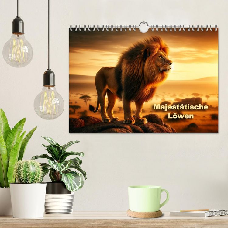 Produktbild: Majest&auml;tische L&ouml;wen - Die Herrscher der Wildnis (Wandkalender 2026 DIN A4 quer), CALVENDO Monatskalender