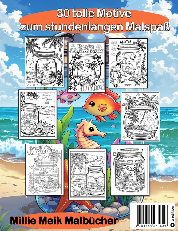 Produktbild: Sommer Malbuch f&uuml;r Kinder - Meerestiere, Strand und Meer, Wasserwelten, Abenteuer