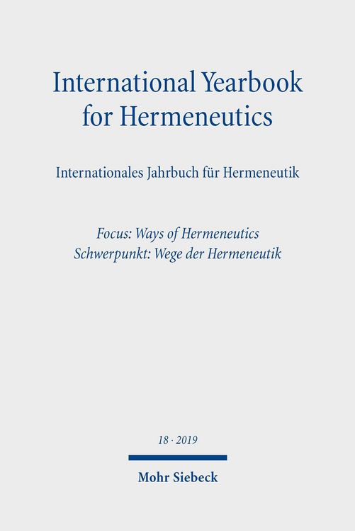 Produktbild: International Yearbook for Hermeneutics/Internationales Jahrbuch f&uuml;r Hermeneutik