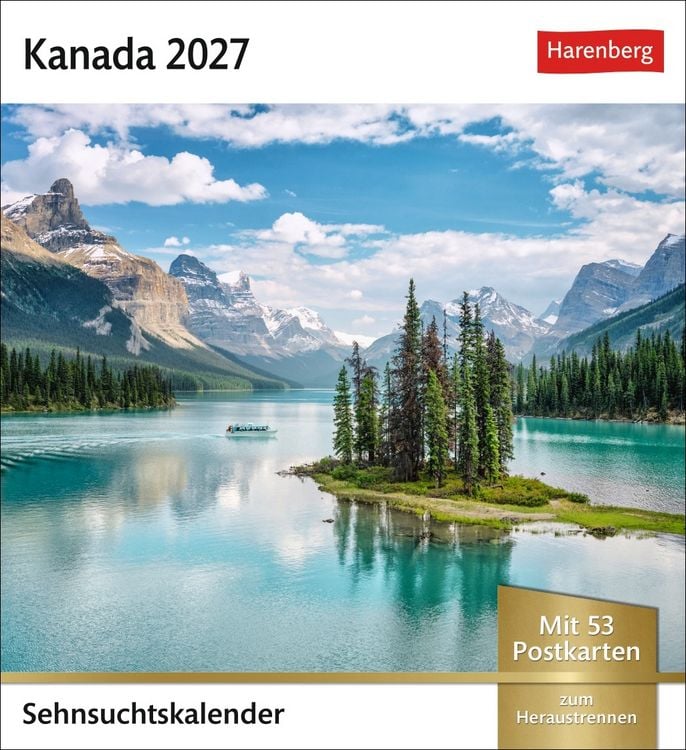 Produktbild: Kanada Sehnsuchtskalender 2027 - Wochenkalender mit 53 Postkarten