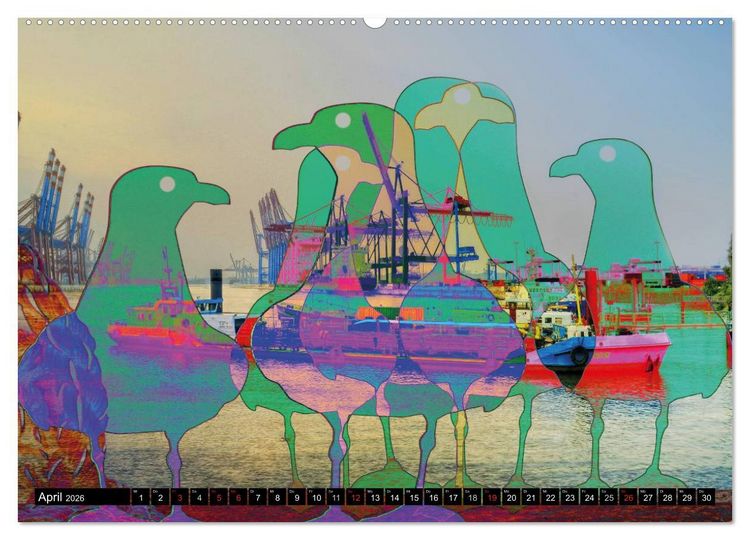 Produktbild: Hamburg Abstrakt (Wandkalender 2026 DIN A2 quer), CALVENDO Monatskalender