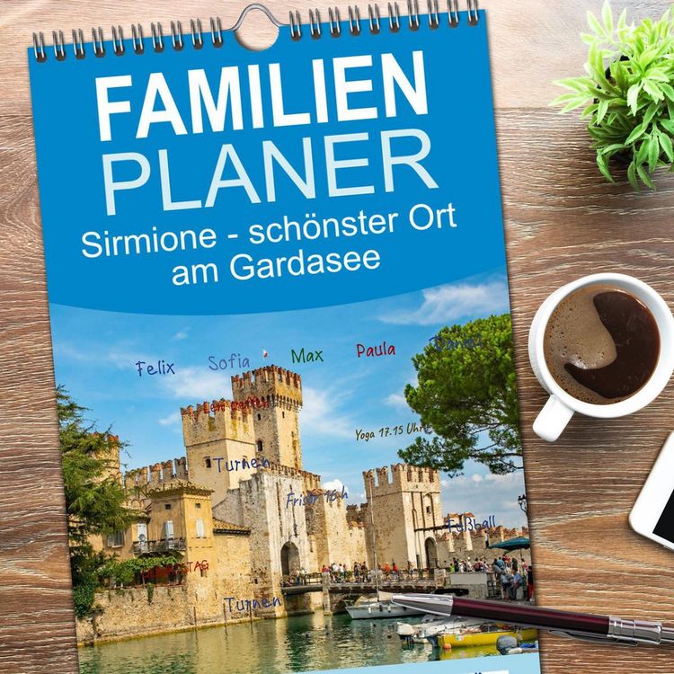 Produktbild: Familienplaner 2026 - Sirmione - sch&ouml;nster Ort am Gardasee mit 5 Spalten (Wandkalender, 21 x 45 cm) CALVENDO