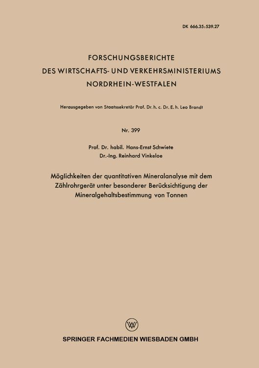 Produktbild: M&ouml;glichkeiten der quantitativen Mineralanalyse mit dem Z&auml;hlrohrger&auml;t unter besonderer Ber&uuml;cksichtigung der Mineralgehaltsbestimmung von Tonnen