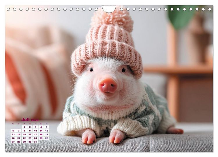 Produktbild: Vom Gl&uuml;ck, ein Schweinchen zu sein (Wandkalender 2026 DIN A4 quer), CALVENDO Monatskalender