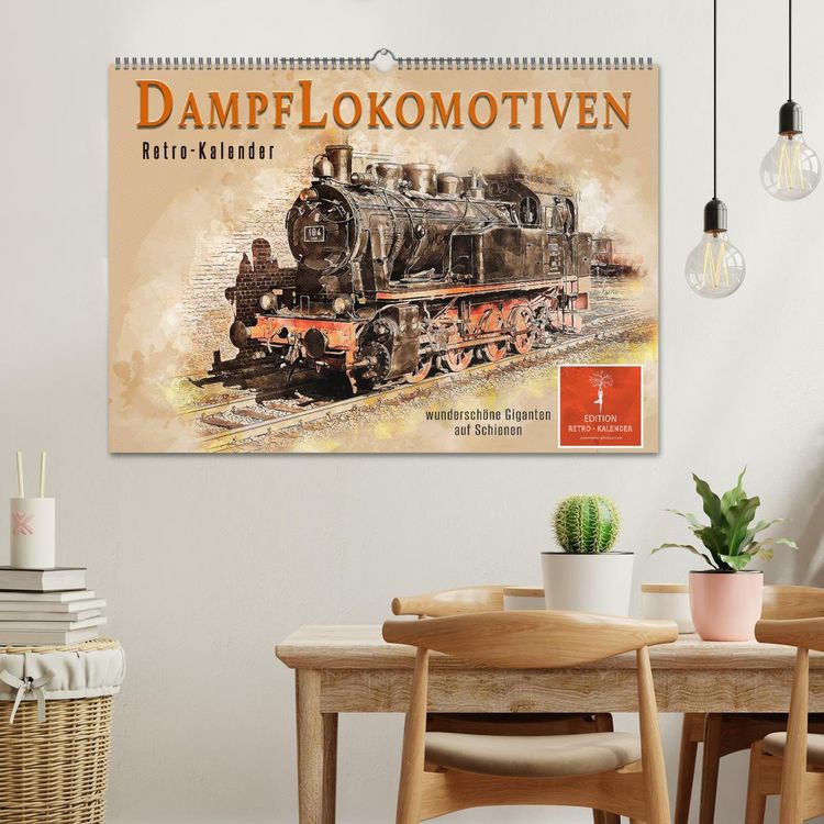 Produktbild: Dampflokomotiven - wundersch&ouml;ne Giganten auf Schienen (Wandkalender 2026 DIN A2 quer), CALVENDO Monatskalender