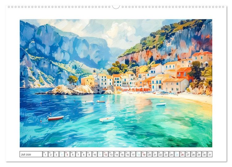 Produktbild: Mediterrane Landschaften (Wandkalender 2026 DIN A2 quer), CALVENDO Monatskalender