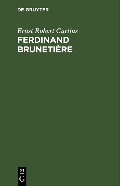 Produktbild: Ferdinand Bruneti&egrave;re