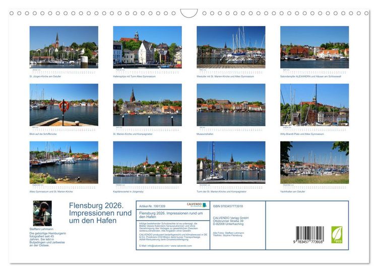Produktbild: Flensburg 2026. Impressionen rund um den Hafen (Wandkalender 2026 DIN A3 quer), CALVENDO Monatskalender