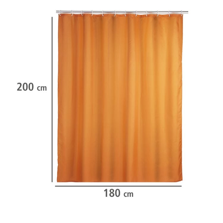 Produktbild: Anti-Schimmel Duschvorhang Uni Orange, aus 100 % Polyester