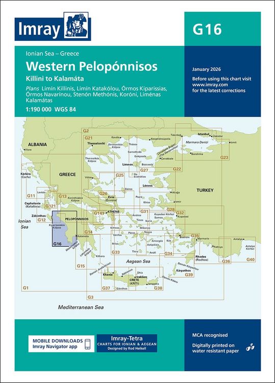 Produktbild: G16 Western Pelop&oacute;nnisos, Imray Chart